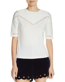 Maje Tasha Lace-Seam Tee at Bloomingdales